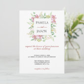 Zomertuin Waterverf Bloemenbruiloft Kaart (Staand voorkant)