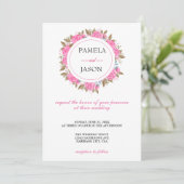 Zomertuin Waterverf Bloemenbruiloft Kaart (Staand voorkant)