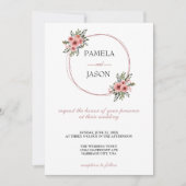 Zomertuin Waterverf Bloemenbruiloft Kaart (Voorkant)