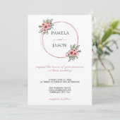 Zomertuin Waterverf Bloemenbruiloft Kaart (Staand voorkant)