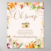 zomertuin waterverf florale hashtag poster (Voorkant)