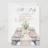 Zomertuin Wildbloemen Chique Neutraal Baby shower Kaart (Voorkant)