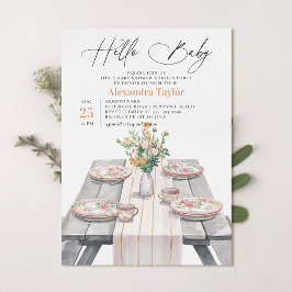 Zomertuin Wildbloemen Chique Neutraal Baby shower Kaart