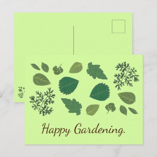 Zomertuinbladeren, vrolijke tuinieren Briefkaarten (Voorkant / Achterkant)