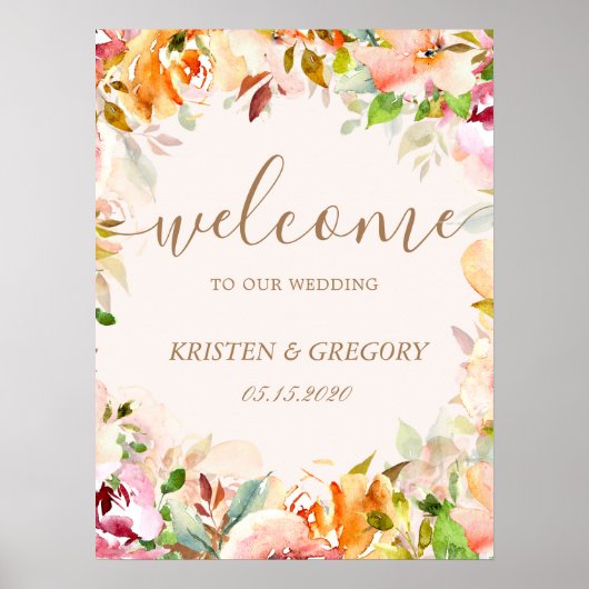 zomertuinbloem Weddenschap WelkomstPoster Poster (Voorkant)