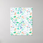 Zomertuinbloemen verlaten botanische bloei canvas afdruk (Voorkant)