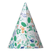 Zomertuinbloemen verlaten botanische bloei feesthoedjes (Achterkant)