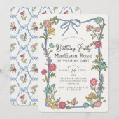 Zomertuinfeest Bright Floral Verjaardagsfeest (Voorkant / Achterkant)