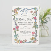 Zomertuinfeest Bright Floral Verjaardagsfeest (Staand voorkant)