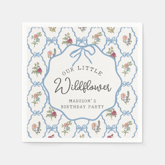 Zomertuinfeest Bright Floral Verjaardagsfeest Servet (Voorkant)