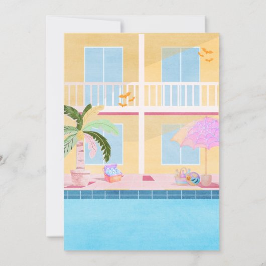 ZomerTussen Halloween Pool Verjaardag Kaart (Achterkant)