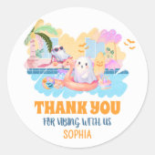 ZomerTussen Halloween Pool Verjaardag Ronde Sticker (Voorkant)