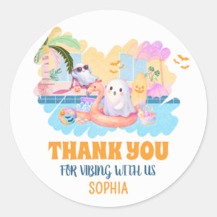 ZomerTussen Halloween Pool Verjaardag Ronde Sticker
