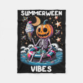 ZomerTussen Zomer Halloween Funny Skeleton Ice Cre Fleece Deken (Voorkant)