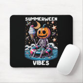 ZomerTussen Zomer Halloween Funny Skeleton Ice Cre Muismat (Met muis)