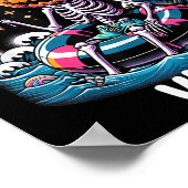 ZomerTussen Zomer Halloween Funny Skeleton Ice Cre Poster (Hoek)