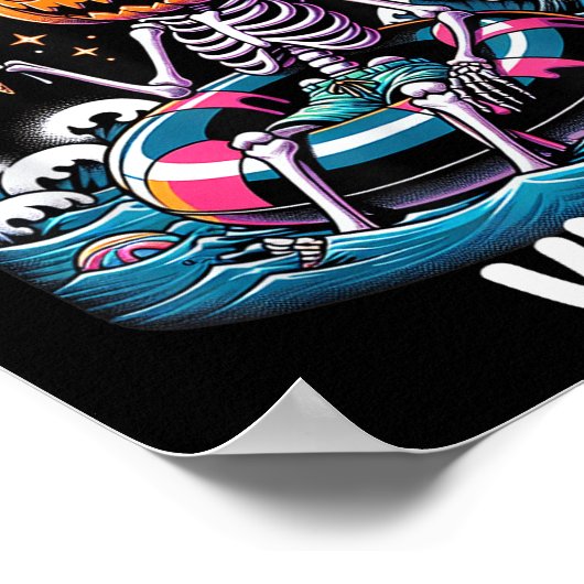 ZomerTussen Zomer Halloween Funny Skeleton Ice Cre Poster (Hoek)