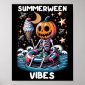 ZomerTussen Zomer Halloween Funny Skeleton Ice Cre Poster (Voorkant)