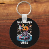 ZomerTussen Zomer Halloween Funny Skeleton Ice Cre Sleutelhanger (Voorkant)