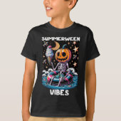 ZomerTussen Zomer Halloween Funny Skeleton Ice Cre T-shirt (Voorkant)