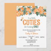 Zomertweelingen 1e Verjaardag, Sinaasappels Meisje Kaart (Voorkant / Achterkant)