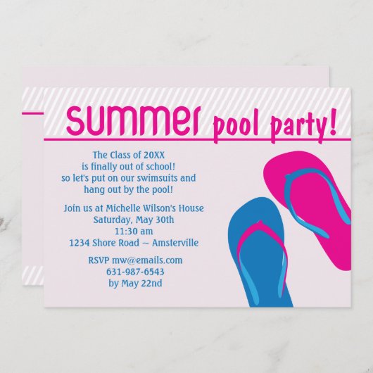 Zomeruitnodiging Kaart (Voorkant / Achterkant)