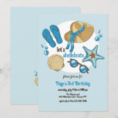 Zomeruitnodiging met Schelpen Kaart (Voorkant / Achterkant)