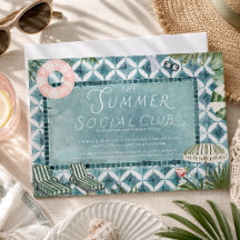 Zomeruitnodiging voor zwembadfeest van Social Club