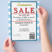Zomeruitverkoop Blauw Wit Waterverf Rode Hart Flyer (Hand)