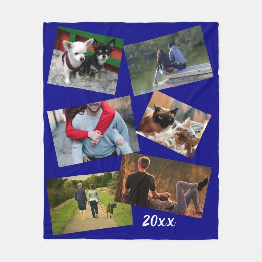 zomervakantie 20xx DIY-fotomarine Fleece Deken (Voorkant)