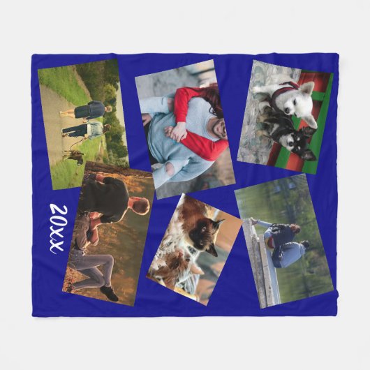 zomervakantie 20xx DIY-fotomarine Fleece Deken (Voorkant (Horizontaal))