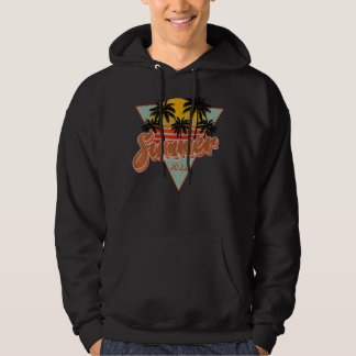 Zomervakantie bij Beach Palm Trees Retro Hoodie