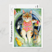 Zomervakantie briefkaart, wenste dat je hier was briefkaart (Voorkant / Achterkant)