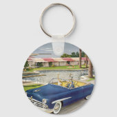  zomervakantie, converteerbare auto en muis sleutelhanger (Voorkant)