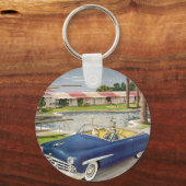  zomervakantie, converteerbare auto en muis sleutelhanger (Voorkant)