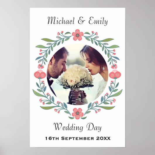  zomervakantie Floral Wreatfoto Poster (Voorkant)