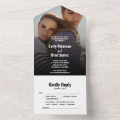 Zomervakantie foto bruiloft all in one uitnodiging (Binnen)