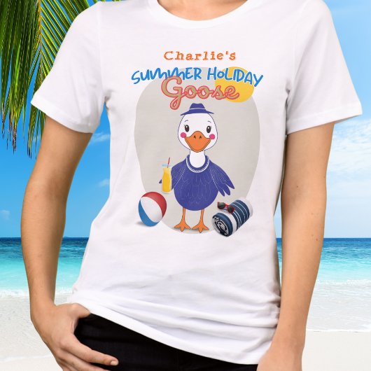 Zomervakantie Gekke Gans Schattigee Cartoon T-shirt