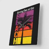 Zomervakantie met flauwte in de braadterugloop vierkante klok (Hoek)