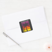 Zomervakantie met flauwte in de braadterugloop vierkante sticker (Envelop)