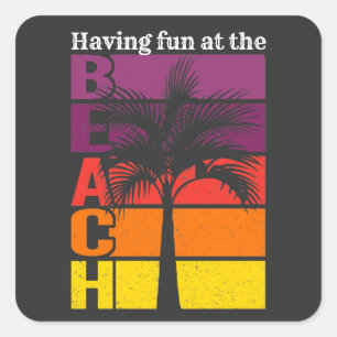Zomervakantie met flauwte in de braadterugloop vierkante sticker