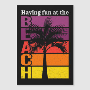Zomervakantie met vuurgeweer op Beach Retro Magnet