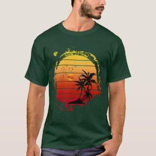  zomervakantie met zonsondergang t-shirt