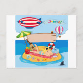 Zomervakantie op het strand feestdagenkaart (Voorkant)