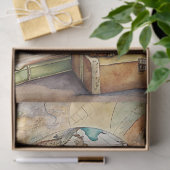  zomervakantie Oude boeken wereldbol kaart Tissuepapier (Geschenk)