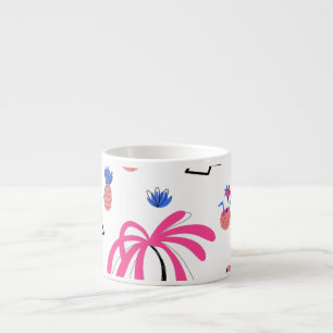 Zomervakantie: Palmbomen Ananas Patroon Espresso Kop