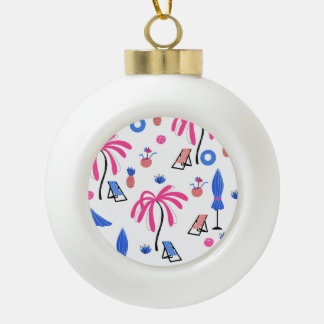 Zomervakantie: Palmbomen Ananas Patroon Keramische Bal Ornament