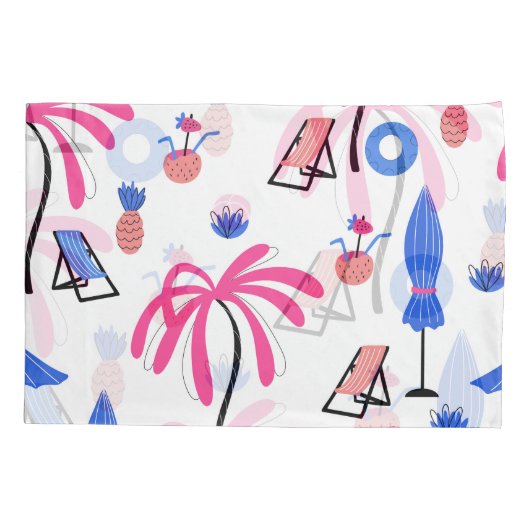 Zomervakantie: Palmbomen Ananas Patroon Kussensloop (Achterkant)