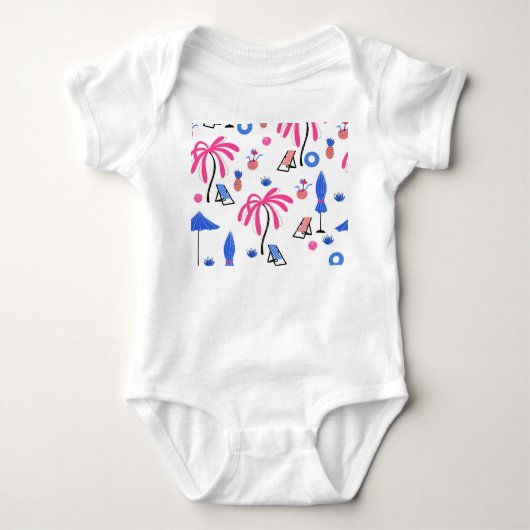 Zomervakantie: Palmbomen Ananas Patroon Romper (Voorkant)