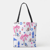 Zomervakantie: Palmbomen Ananas Patroon Tote Bag (Achterkant)